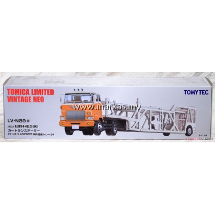 TOMICA LIMITED VINTAGE NEO LV-N89D HINO CAR TRANSPORTER (WHITE/ORANGE)