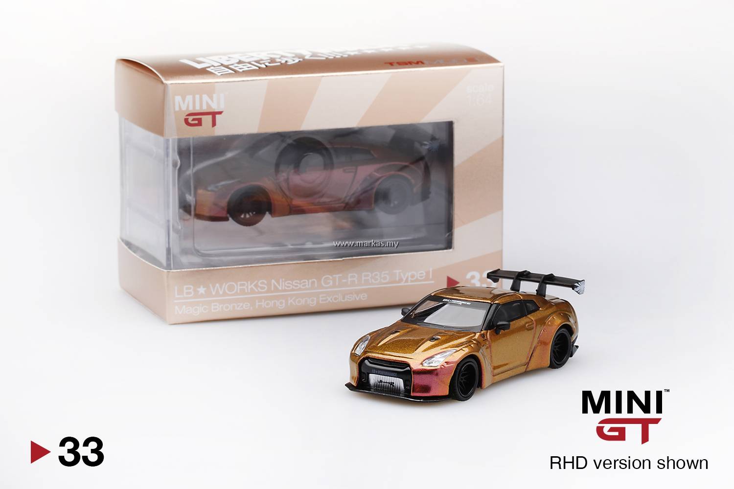 MINI GT 1/64 #33 HK TOYEAST EXCLUSIVE LB☆WORKS NISSAN GT-R R35 TYPE