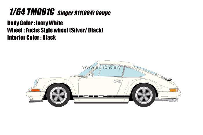 PO) MAKE UP 1/64 TM001C PORSCHE SINGER 911 (964) IVORY WHITE