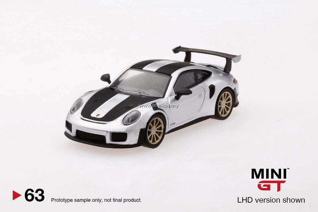 MINI GT 1/64 #63 PORSCHE 911 TURBO GT2RS GT SILVER METALLIC (RHD)