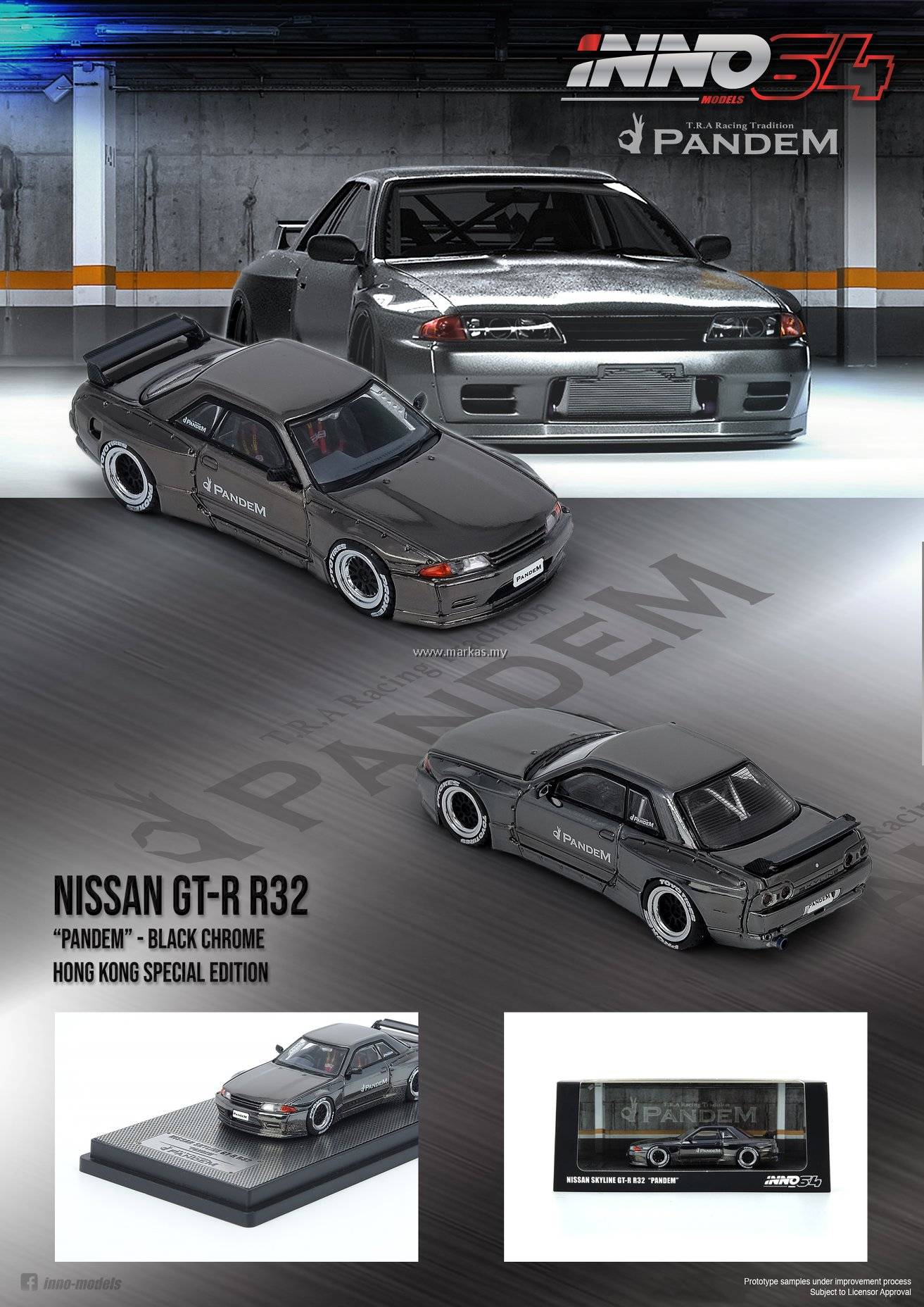 INNO MODELS INNO64 1/64 NISSAN SKYLINE GT-R R32 PANDEM BLACK
