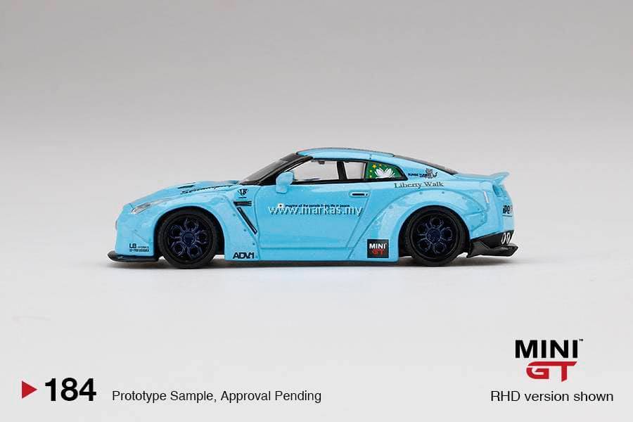 MINI GT LB★WORKS 日産 GT-R R35 Light Blue MINI GT 4 LB WORKS Nissan GT-R (R35) Light Blue Type 1, Rear