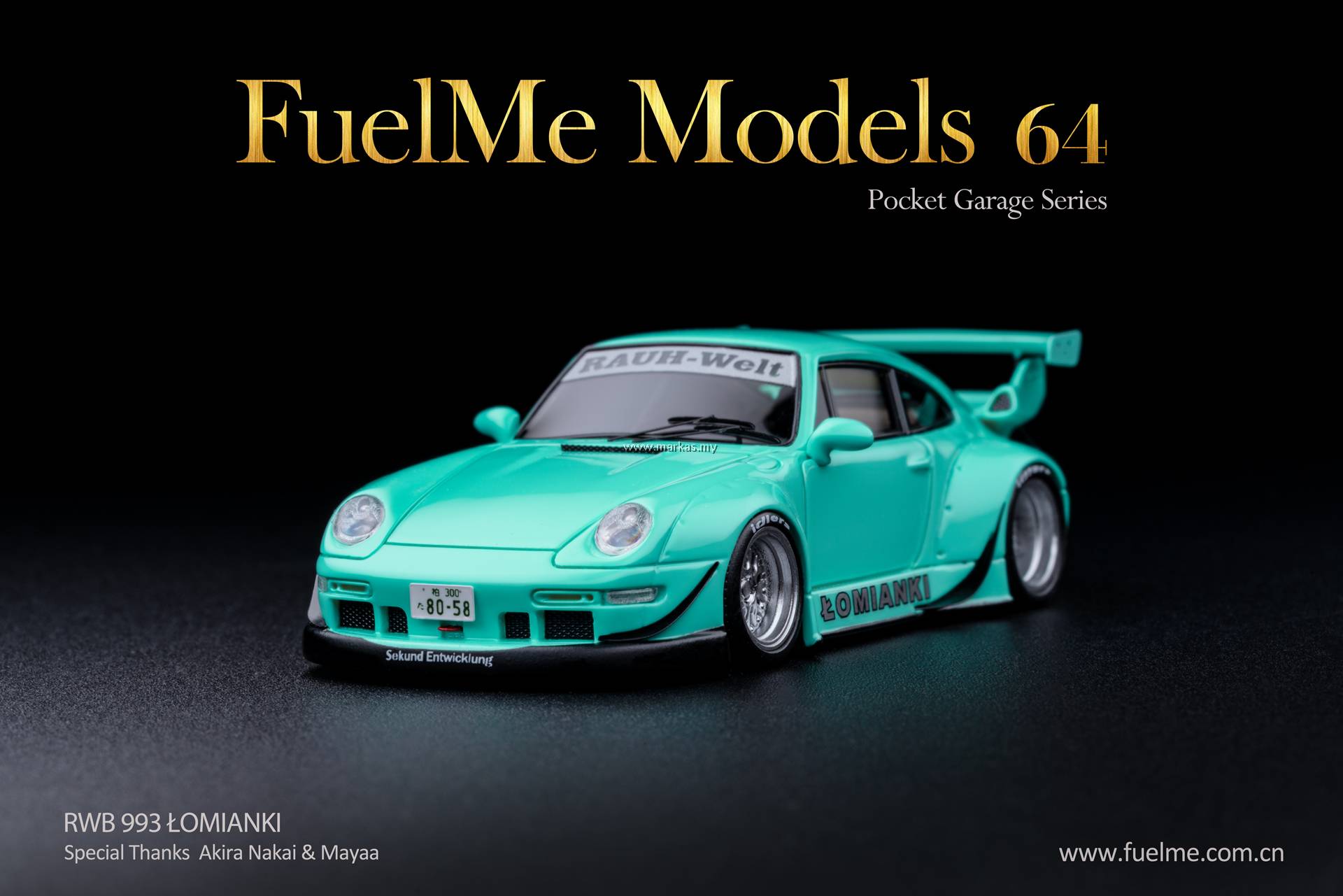 FUELME 1/64 RAUH-WELT BEGRIFF RWB 993 łOMIANKI MINT GREEN