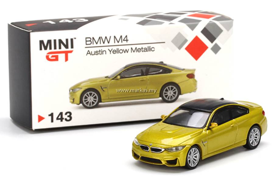 新品未開封 BMW M4 F82 ミニカー 1/64 MINIGT No.143 MINI GT 1/64 #143 BMW M4 (F82) AUSTIN YELLOW METALLIC