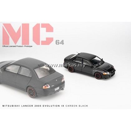 MC64 1/64 MITSUBISHI LANCER 2005 EVOLUTION IX CARBON BLACK