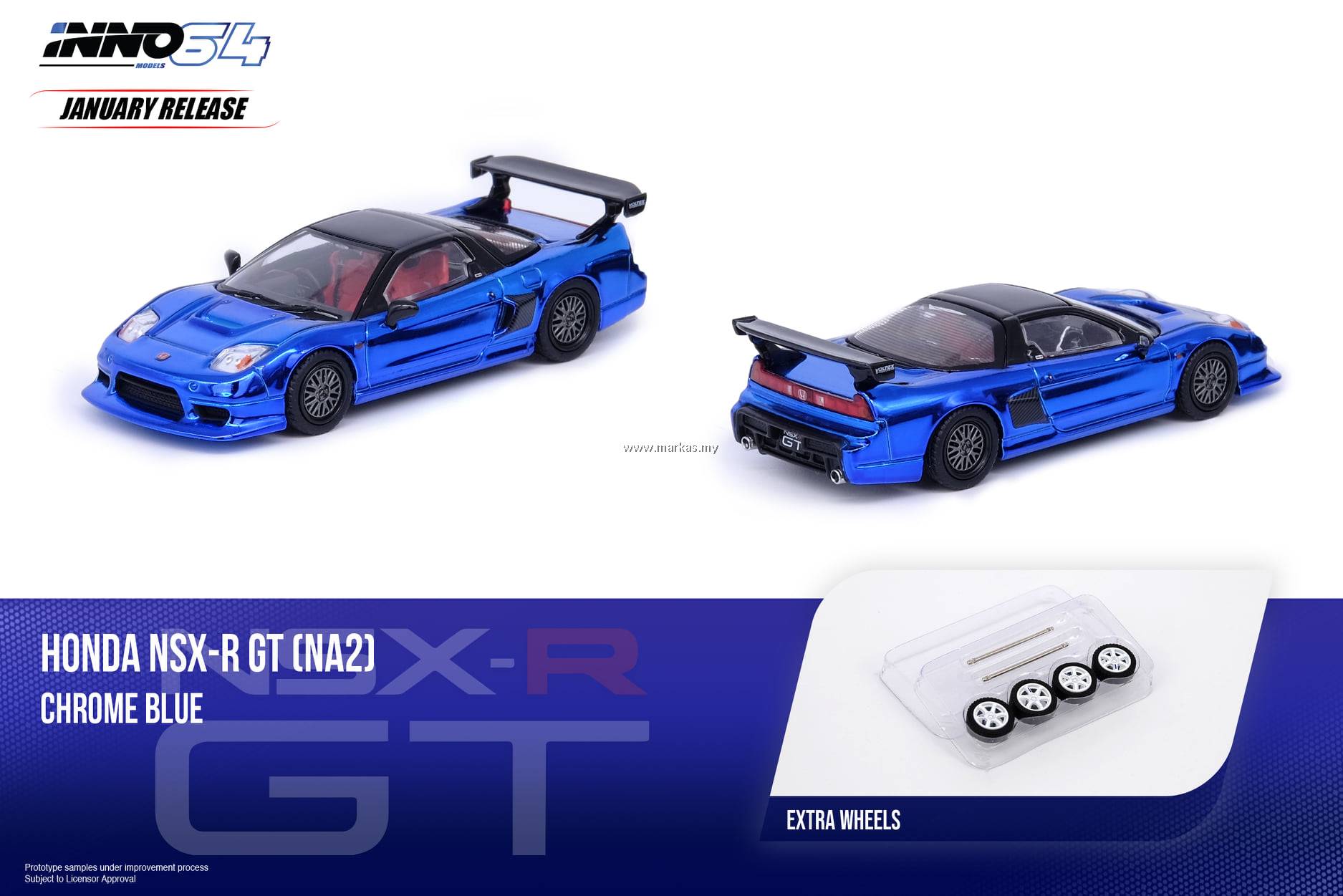 INNO MODELS INNO64 1/64 HONDA NSX-R GT (NA2) CHROME BLUE