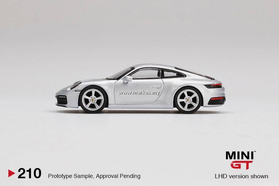 MINI GT 1/64 #210 PORSCHE 911 (992) CARRERA S GT SILVER METALLIC
