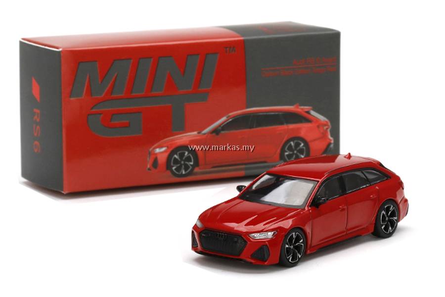 MINI GT 1/64 #194 AUDI RS6 AVANT CARBON BLACK EDITION TANGO RED