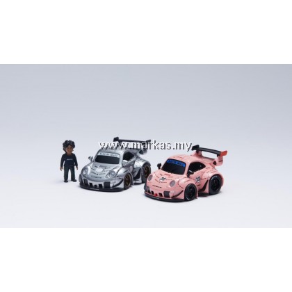 YOU&CAR X FURUYA 1/64 RWB 993 Q SCALE WITH FIGURE - PINK PIG