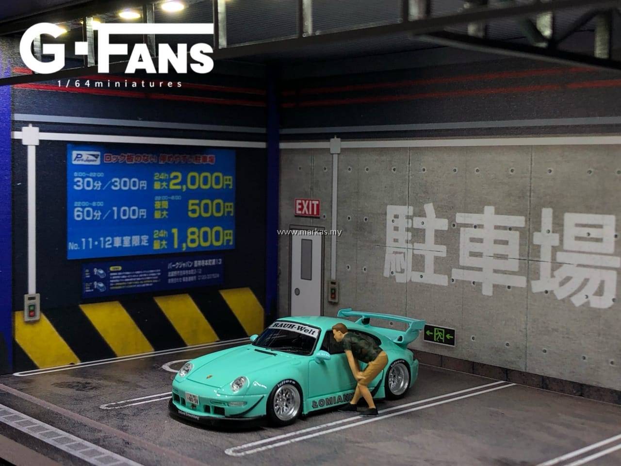 (PO) GFANS MODELS 1/64 GARAGE SCENE PARKING DIORAMA WITH LED LIGHT