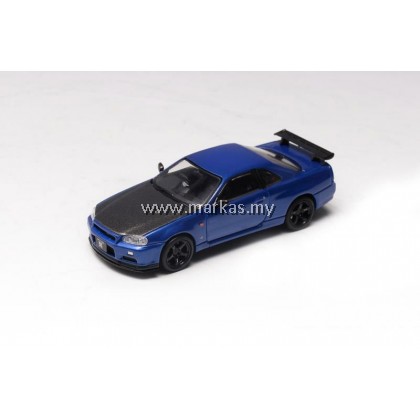 STANCE HUNTERS 1/64 NISSAN GTR R34 V-SPEC-II BLUE CARBON VERSION