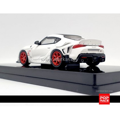 POP RACE 1/64 HKS GR SUPRA WHITE HONG KONG CAR SHOW EDITION