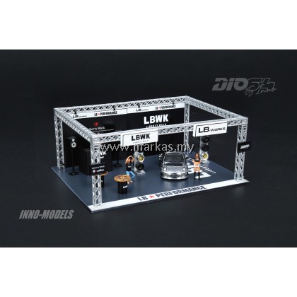 DIO64 BY INNO 1/64 DIO64-001 LBWK AUTO SALON SET - CAR INCLUDED  LBWK 997 CHROME FINISH