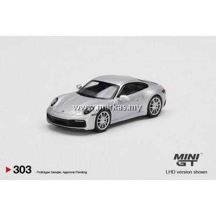 MINI GT 1/64 #303 PORSCHE 911(992) CARRERA 4S GT SILVER METALLIC