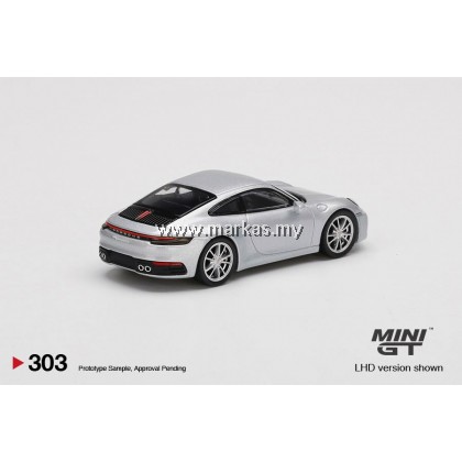 MINI GT 1/64 #303 PORSCHE 911(992) CARRERA 4S GT SILVER METALLIC