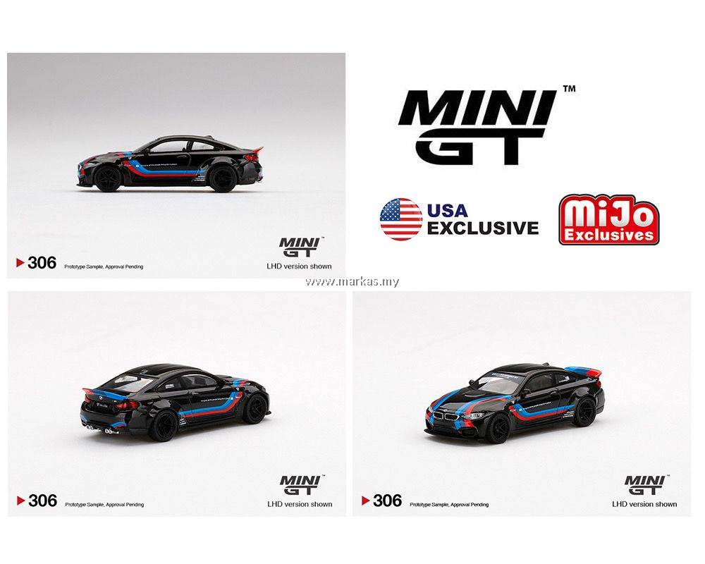MINI GT X MIJO EXCLUSIVE 1/64 #306 LB☆WORKS BMW M4 BLACK WITH M