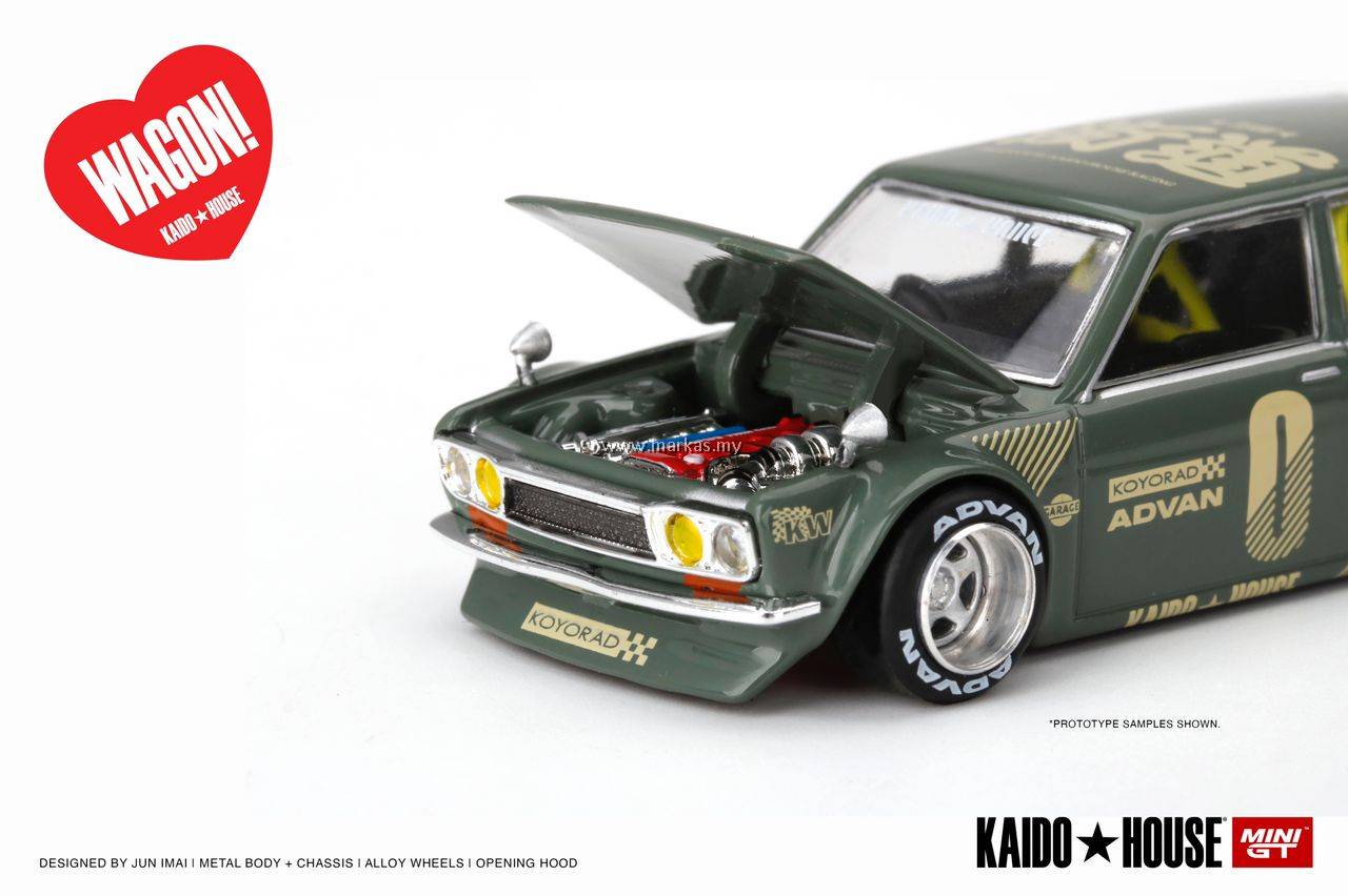 MINI GT X KAIDO HOUSE1/64 KHMG010 DATSUN KAIDO 510 WAGON GREEN