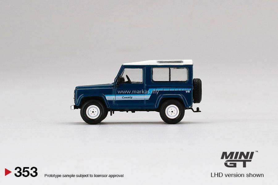 MINI GT 1/64 #353 LAND ROVER DEFENDER 90 COUNTY WAGON STRATOS BLUE