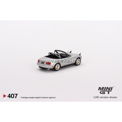 MINI GT 1/64 #407 MAZDA MIATA MX-5 (NA) TUNED VERSION SILVER