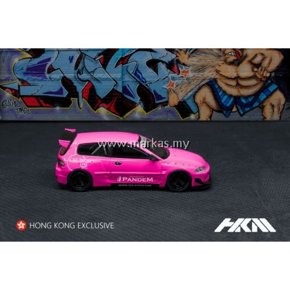 HKM 1/64 HONDA CIVIC EG6 PANDEM ROCKET BUNNY BABY PINK WITH