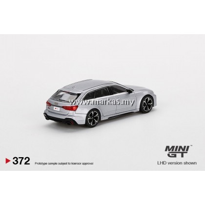 MINI GT 1/64 #372 AUDI RS6 AVANT CARBON BLACK EDITION FLORETT SILVER