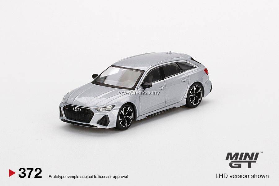 MINI GT 1/64 #372 AUDI RS6 AVANT CARBON BLACK EDITION FLORETT SILVER