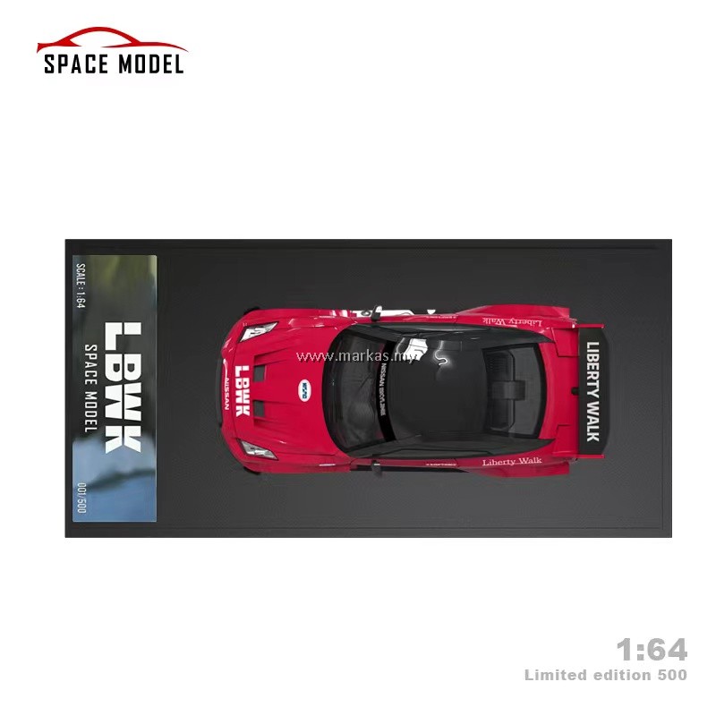 (PO) SPACE MODEL 1/64 NISSAN GTR R35 LBWK RED