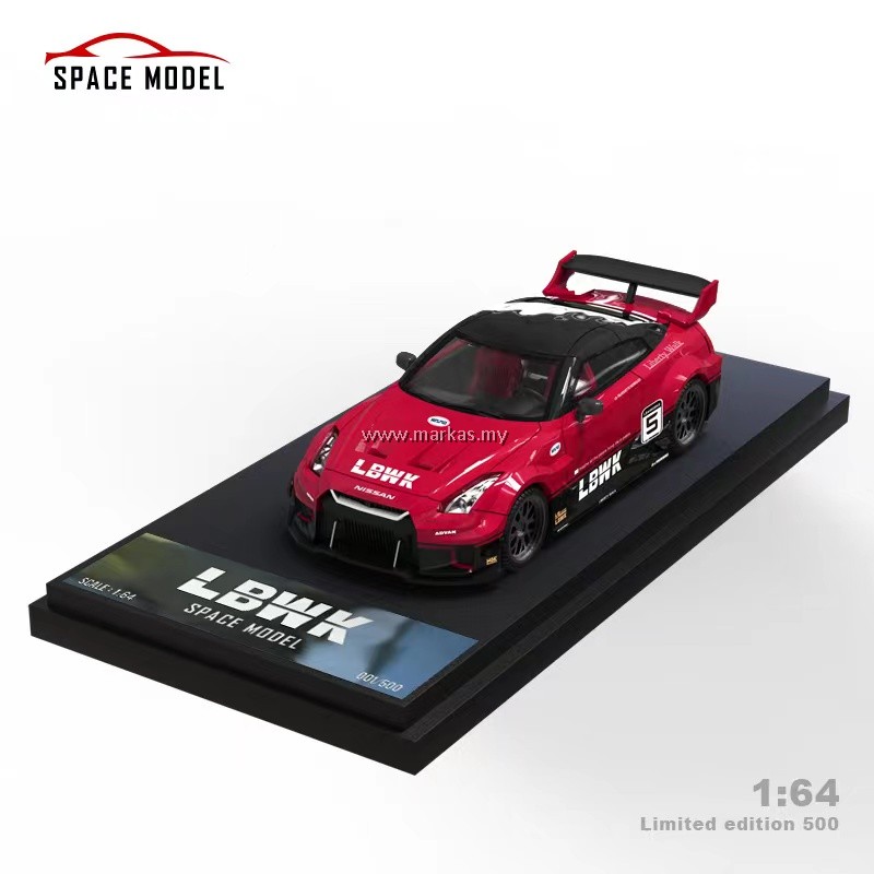 (PO) SPACE MODEL 1/64 NISSAN GTR R35 LBWK RED