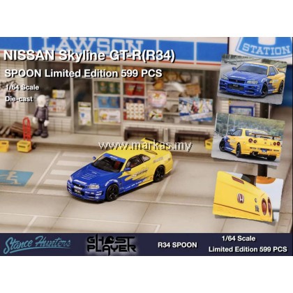 STANCE HUNTERS X GHOST PLAYER 1/64 NISSAN SKYLINE GT-R R34 HKS SPOON ...