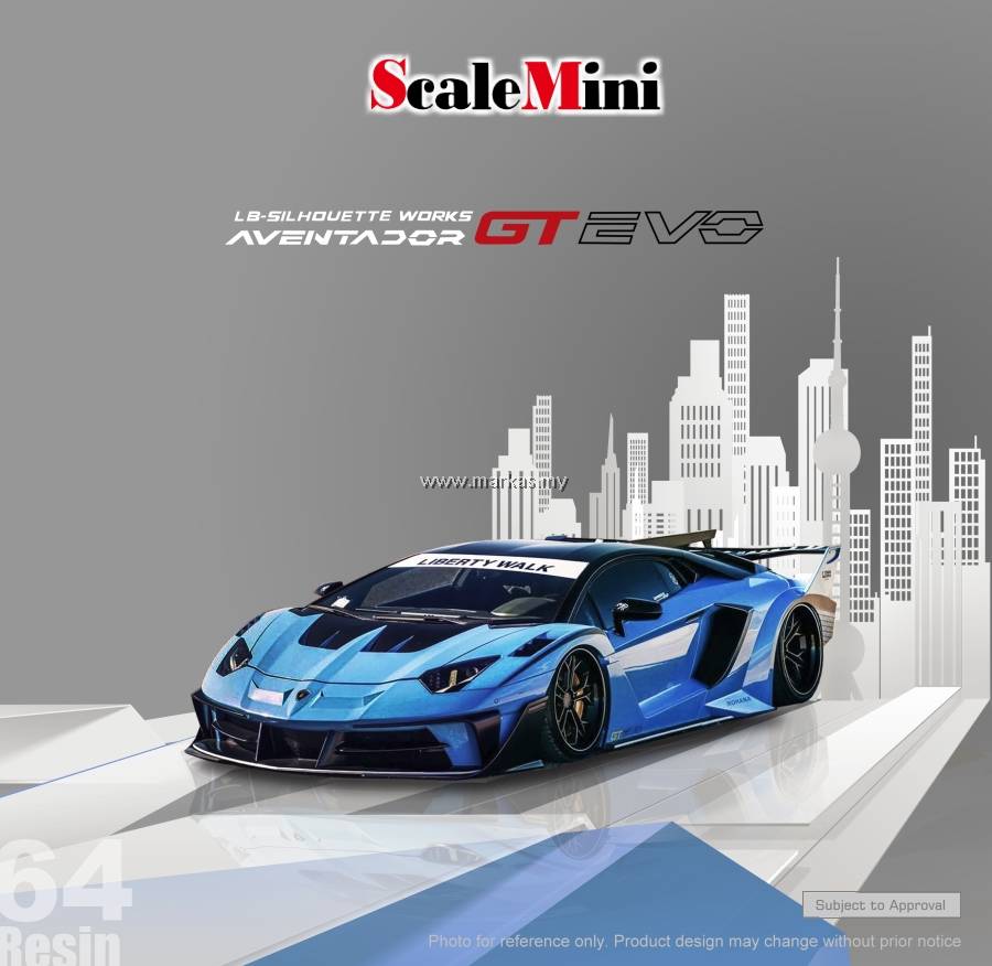 SCALEMINI 1/64 LP700-4 LB-SILHOUETTE WORKS AVENTADOR GT EVO BABY BLUE