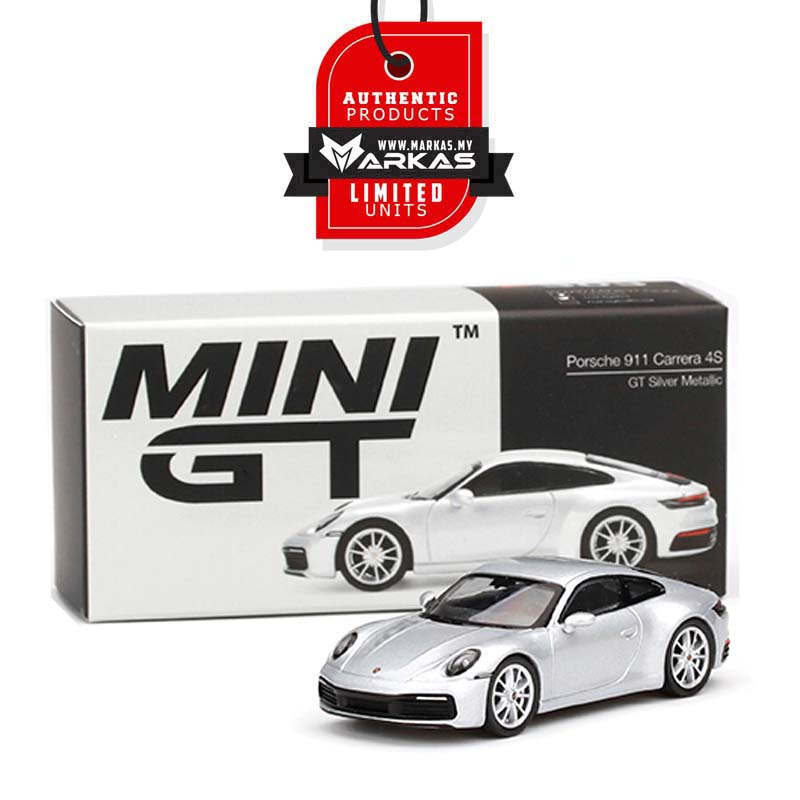 MINI GT 1/64 #303 PORSCHE 911(992) CARRERA 4S GT SILVER METALLIC
