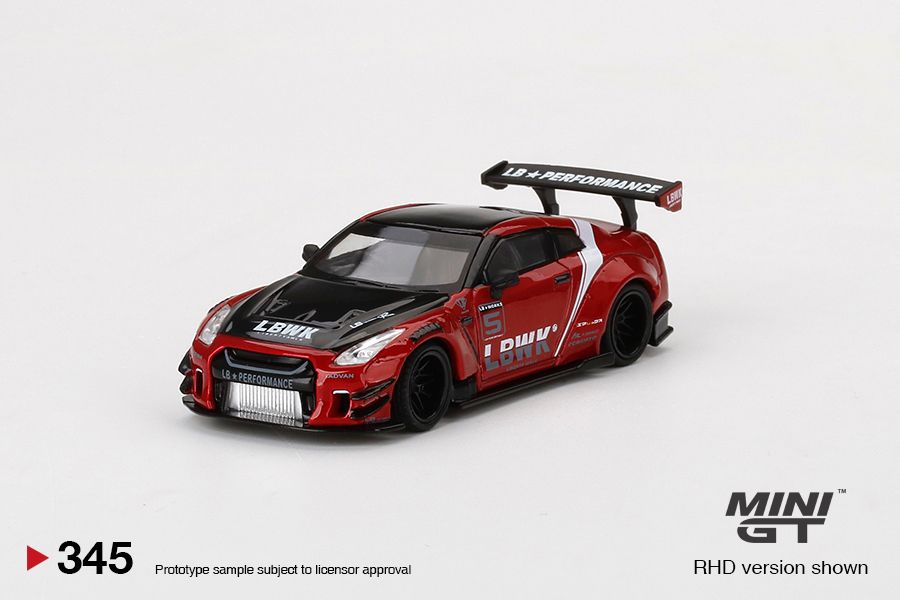 MINI GT 1/64 #345 LB WORKS NISSAN GT-R R35 TYPE 2 REAR WING VER 3 RED ...