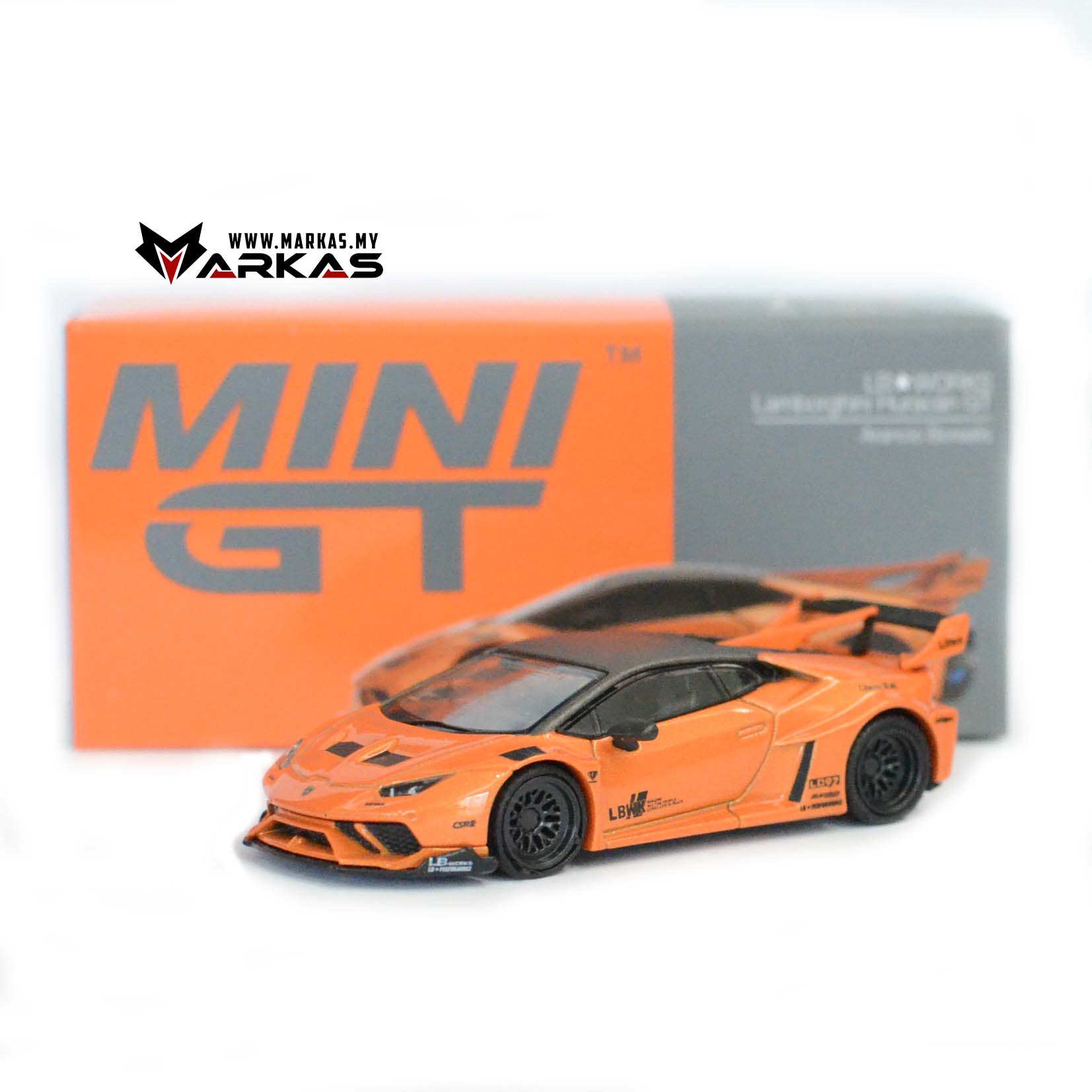 MINI GT 1/64 #355 LB WORKS LAMBORGHINI HURACAN GT ARANCIO BOREALIS